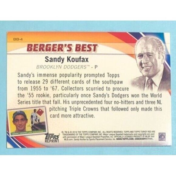 4,Cards Los Angeles Dodgers,Sandy Koufax 2010,2011, 2013 & 2016 Commemorative - Picture 5 of 9